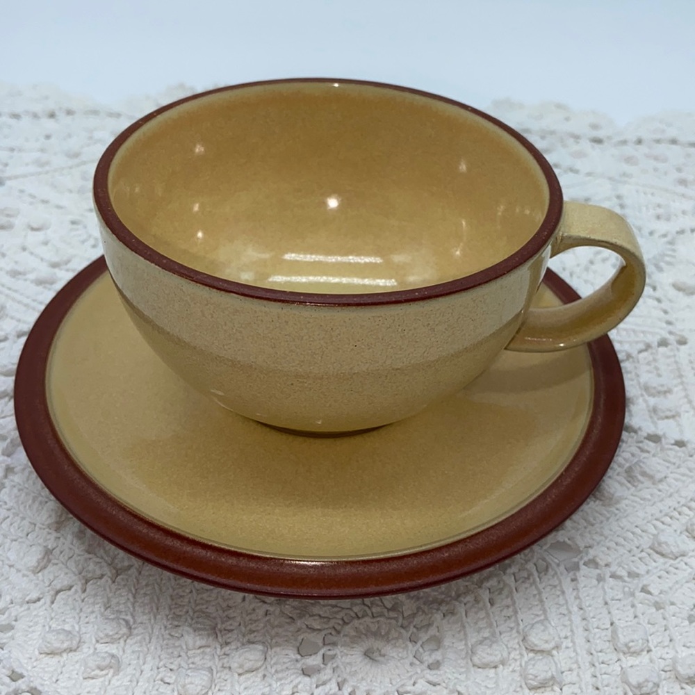 Denby Juice Pattern Cup & Saucer Yellow